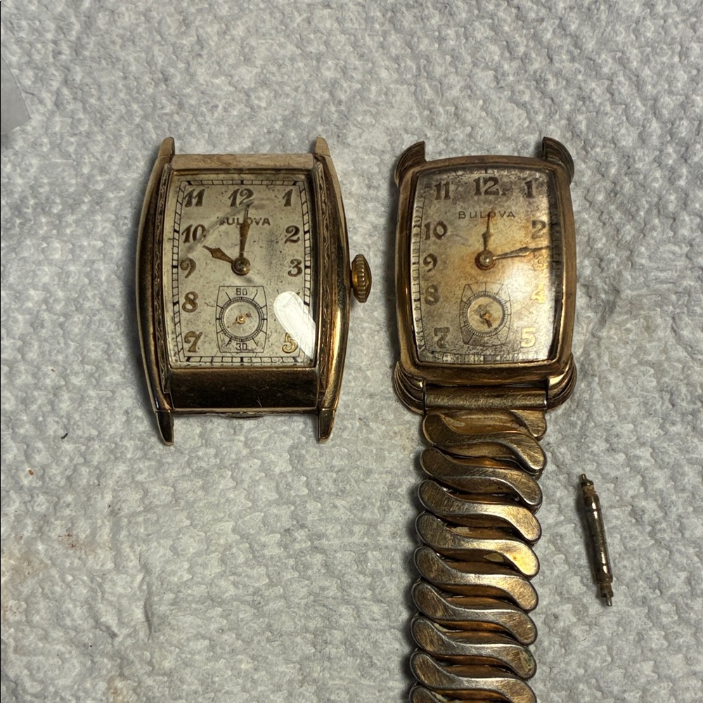 Bulova Gold Tone Rectangular Watches